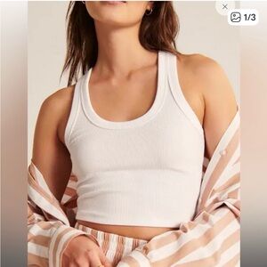 Abercrombie & Fitch White Ribbed Tank Crop top NWT